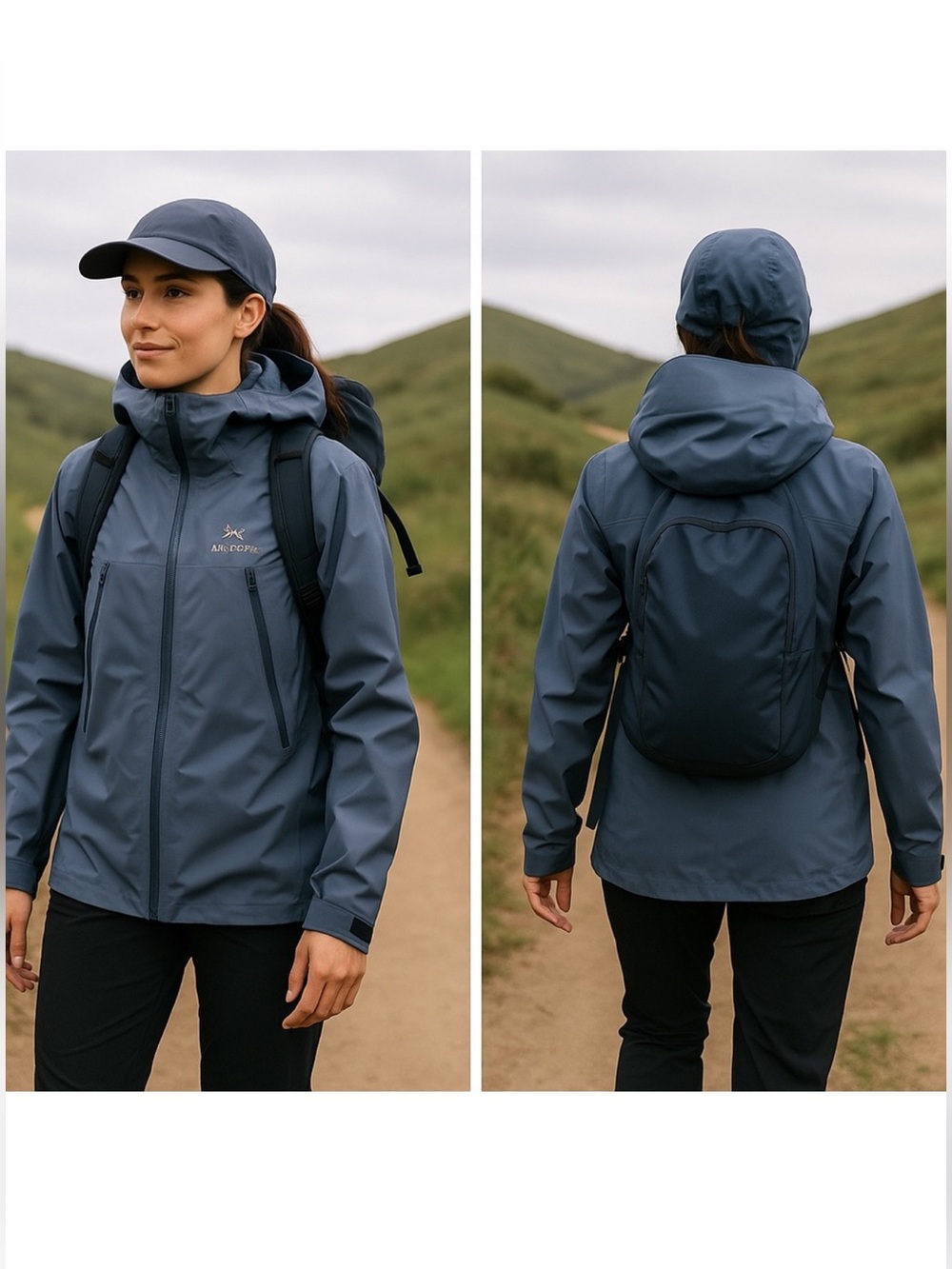 Arc'tery Alpha SL Jacket Black Sapphire Blue Womens Size XL